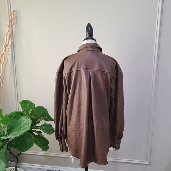 Lisadnyc The drop polyurethane shirt jacket womens sz.L - Picture 4 of 11